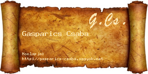 Gasparics Csaba névjegykártya